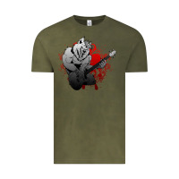 Vintage Olive Guitar Player Gift Guitarist Guitar Vintage Tee - lanVoArt