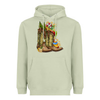 Matcha Christmas Boots Heavyweight Hoodie - CowhideDigitalArt