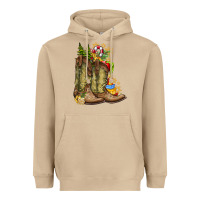 Mushroom Christmas Boots Heavyweight Hoodie - CowhideDigitalArt
