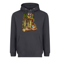 Smoke Christmas Boots Heavyweight Hoodie - CowhideDigitalArt