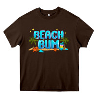 Chocolate Brown beach bum Heavy Core Tee - JahusDesignShop