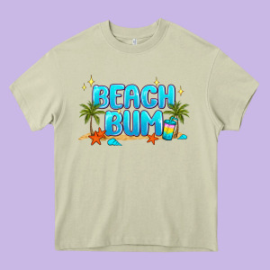 Beach Bum Heavy Core Tee Designed By Jahusdesignshop