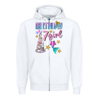 White birthday girl 7 Zipper Hoodie - BundleAndBundleShop