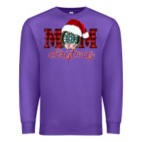 Purple mom Christmas Premium Sweatshirt - CowhideDigitalArt
