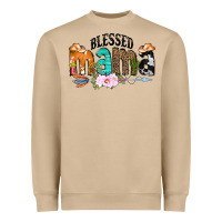 Mushroom Blessed Mama Heavyweight Sweatshirt - CowCowDesign