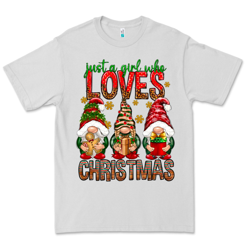 Just A Girl Who Loves Christmas Premium Tee by NancyCooperArtShop | Teevron