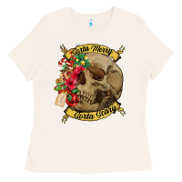 Bone Sorta merry sorta scary skull Ladies Tee - NancyCooperArtShop