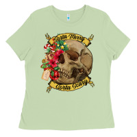 Matcha Sorta merry sorta scary skull Ladies Tee - NancyCooperArtShop