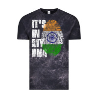 Cloud Black IT'S IN MY DNA India Flag Indian Vintage Tee - lanVoArt