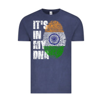 Vintage Denim IT'S IN MY DNA India Flag Indian Vintage Tee - lanVoArt