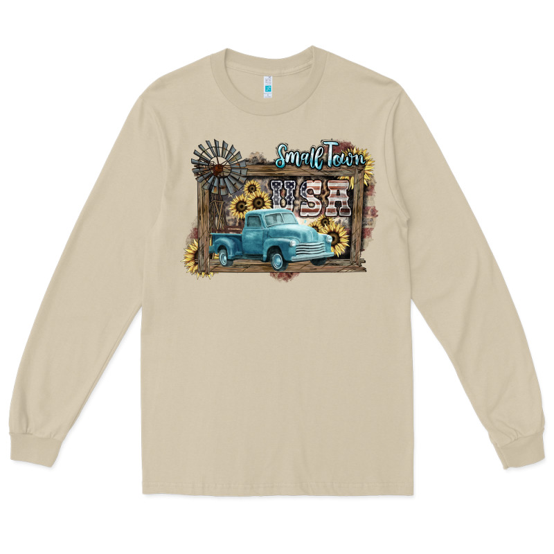 Small Town Usa Truck 4th Of July Long Sleeve Tee by HowdyJamesFarm | Teevron
