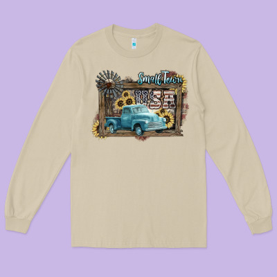 Small Town Usa Truck 4th Of July Long Sleeve Tee Designed By Howdyjamesfarm