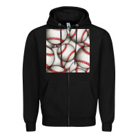 Black baseball seamless pattern Zipper Hoodie - BundleAndBundleShop