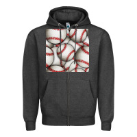 Charcoal Heather baseball seamless pattern Zipper Hoodie - BundleAndBundleShop