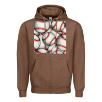 Chestnut baseball seamless pattern Zipper Hoodie - BundleAndBundleShop