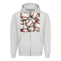 Dove Grey baseball seamless pattern Zipper Hoodie - BundleAndBundleShop