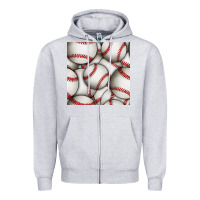 Heather Grey baseball seamless pattern Zipper Hoodie - BundleAndBundleShop