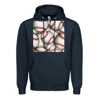 Navy baseball seamless pattern Zipper Hoodie - BundleAndBundleShop