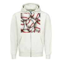 Oatmeal Heather baseball seamless pattern Zipper Hoodie - BundleAndBundleShop
