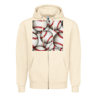 Sandshell baseball seamless pattern Zipper Hoodie - BundleAndBundleShop