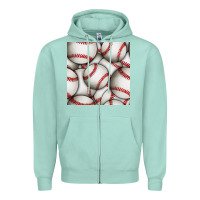 Seafoam baseball seamless pattern Zipper Hoodie - BundleAndBundleShop