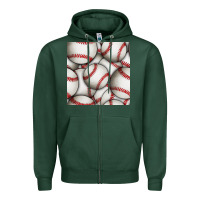Sports Green baseball seamless pattern Zipper Hoodie - BundleAndBundleShop