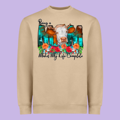 Being A Mom Makes My Life Complete Heavyweight Sweatshirt Designed By Cowcowdesign