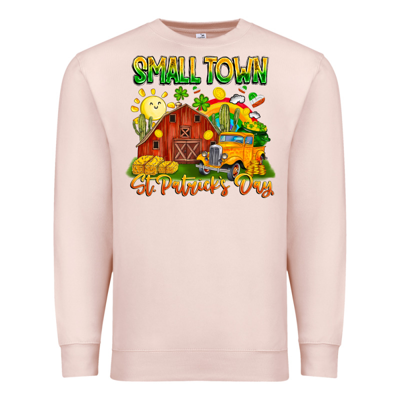 Small Town St Patricks Day Premium Sweatshirt by CowhideDigitalArt | Teevron