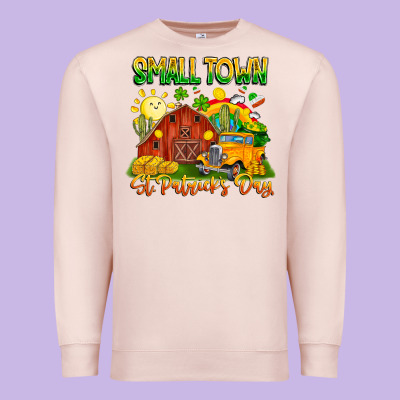 Small Town St Patricks Day Premium Sweatshirt Designed By Cowhidedigitalart