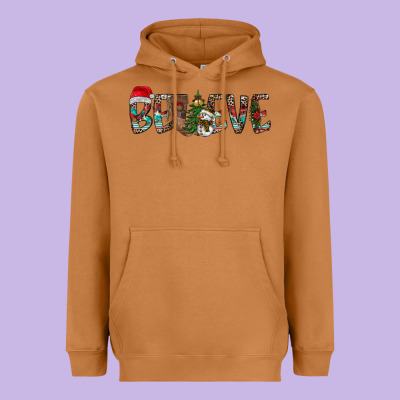 Believe Christmas Heavyweight Hoodie Designed By Cowhidedigitalart
