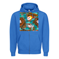 True Royal baseball glove and bat with serape seamless pattern Zipper Hoodie - BundleAndBundleShop