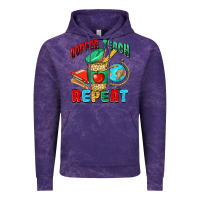 Cloud Purple coffee teach repeat Vintage Hoodie - NancyCooperArtShop