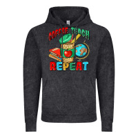 Vintage Black coffee teach repeat Vintage Hoodie - NancyCooperArtShop