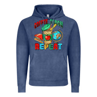 Vintage Denim coffee teach repeat Vintage Hoodie - NancyCooperArtShop