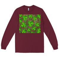 Burgundy Saint Patricks Day Shamrock And Leopard Long Sleeve Tee - RanaPortraitStore