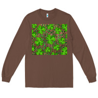 Chestnut Saint Patricks Day Shamrock And Leopard Long Sleeve Tee - RanaPortraitStore