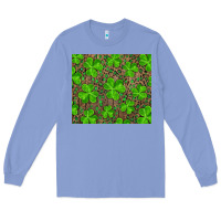 Colony Blue Saint Patricks Day Shamrock And Leopard Long Sleeve Tee - RanaPortraitStore