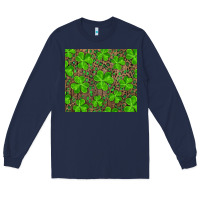 Navy Saint Patricks Day Shamrock And Leopard Long Sleeve Tee - RanaPortraitStore