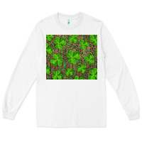 White Saint Patricks Day Shamrock And Leopard Long Sleeve Tee - RanaPortraitStore