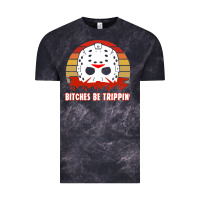 Cloud Black Halloween Bitches Be Trippin Jason Mask Vintage Tee - lanVoArt