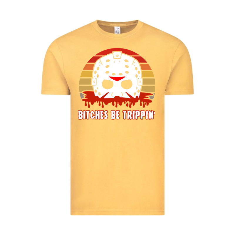 Halloween Bitches Be Trippin Jason Mask Vintage Tee by lanVoArt | Teevron