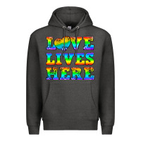 Charcoal Heather Western Love Lives Here Premium Hoodie - BundleAndBundleShop
