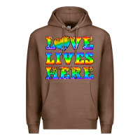Chestnut Western Love Lives Here Premium Hoodie - BundleAndBundleShop