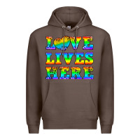 Coffee Western Love Lives Here Premium Hoodie - BundleAndBundleShop
