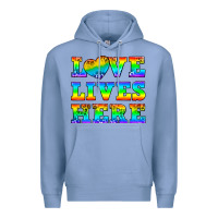 Colony Blue Western Love Lives Here Premium Hoodie - BundleAndBundleShop
