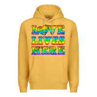 Mustard Western Love Lives Here Premium Hoodie - BundleAndBundleShop