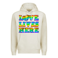 Oatmeal Heather Western Love Lives Here Premium Hoodie - BundleAndBundleShop