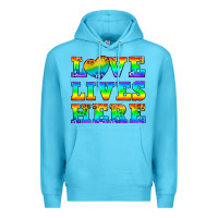 Ocean Blue Western Love Lives Here Premium Hoodie - BundleAndBundleShop