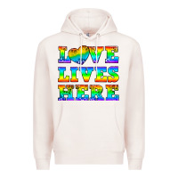 Pale Pink Western Love Lives Here Premium Hoodie - BundleAndBundleShop
