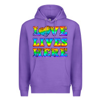 Purple Western Love Lives Here Premium Hoodie - BundleAndBundleShop